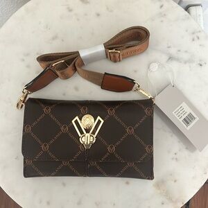 Small crossbody Valentino Orlandi with tags, brown with writing